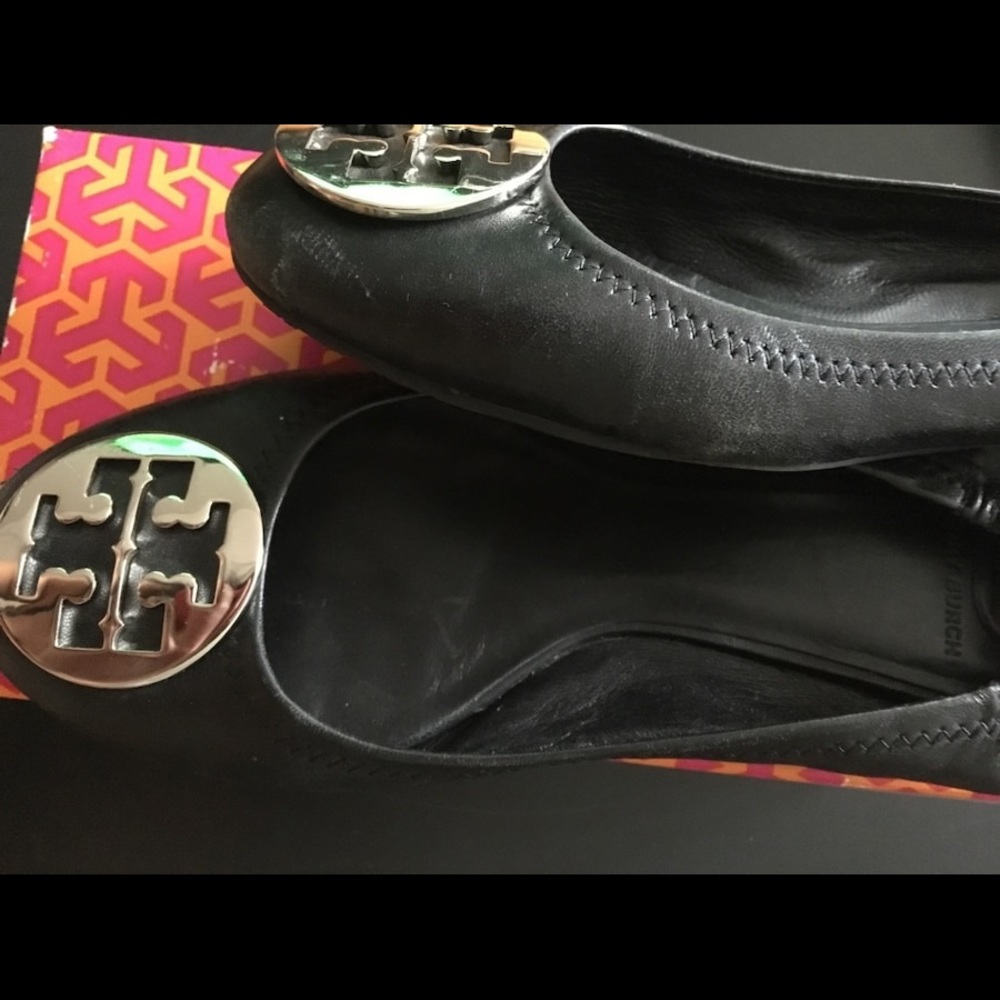 Tory Burch Black Ballet Flats Size 10